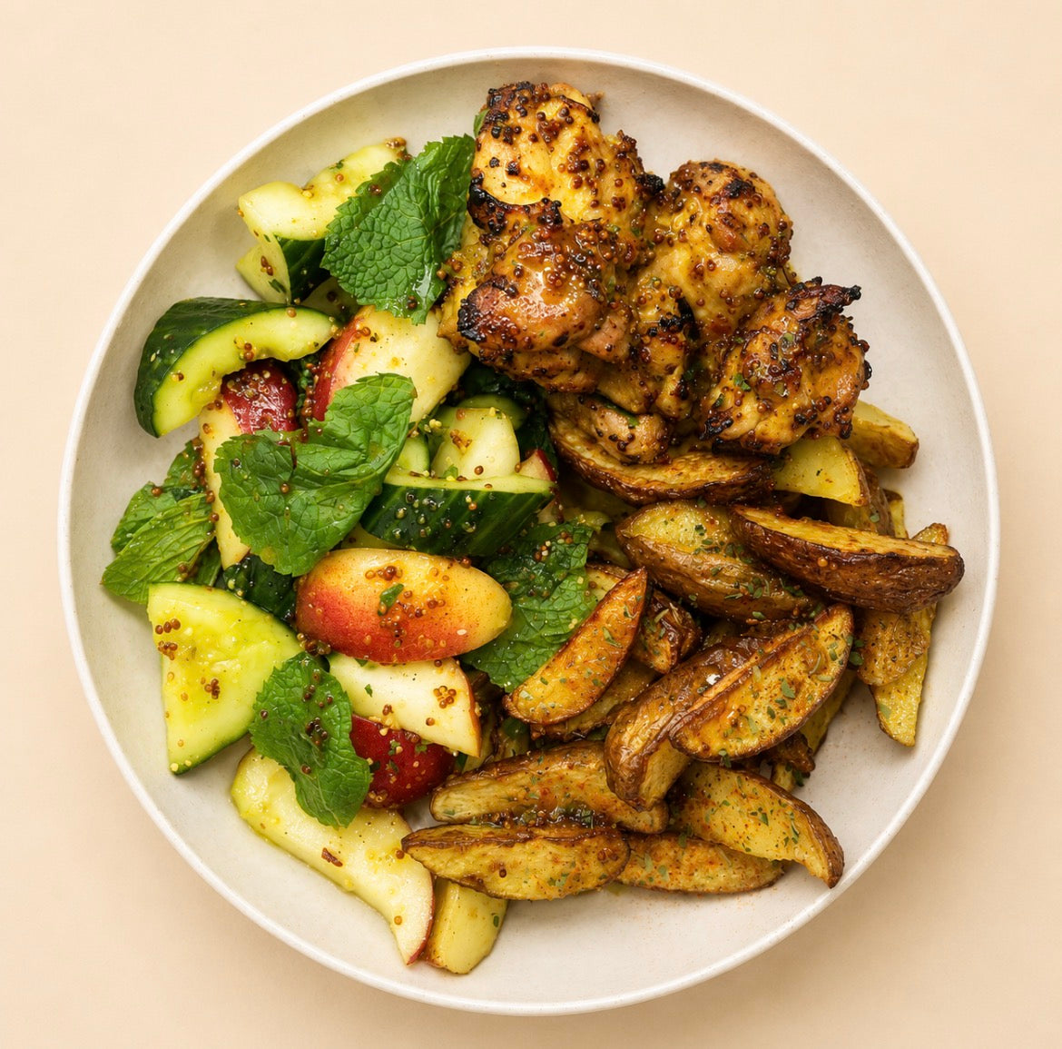 Honey Mustard Chicken & Peach Salad (Sat, 27 June)